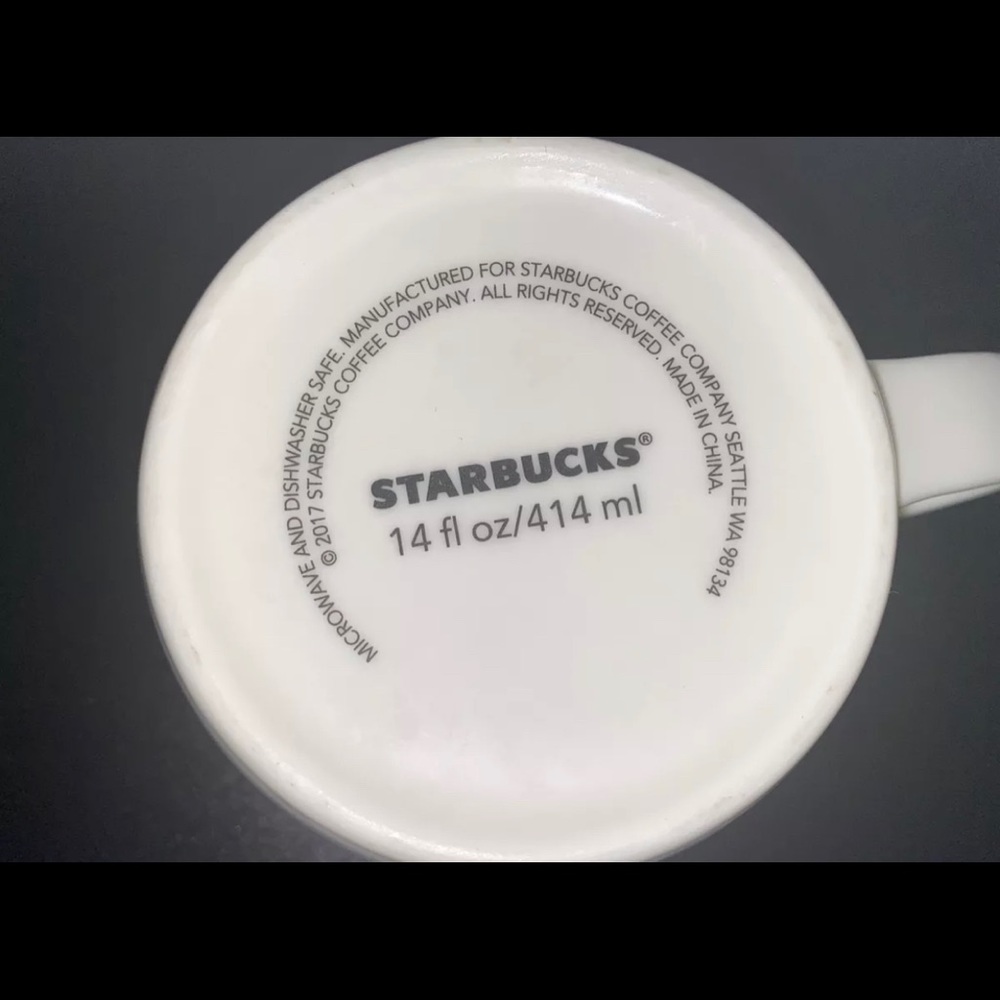 LIMITED EDITION STARBUCK HOLIDAY COFFEE MUG CHRISTMAS TREES RED GOLD IVO… - Picture 6 of 6